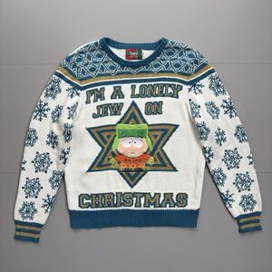 Spencers South Park L  KYLE LONELY Jew Ugly Christmas Sweater LIGHTS DON'T WORK